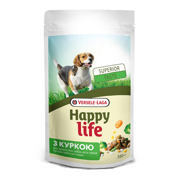 Happy Life Adult Dinner with Chicken ХЕППІ ЛАЙФ ВЕЧЕРЯ КУРКА З ОВОЧАМИ сухий преміум корм для собак усіх порід