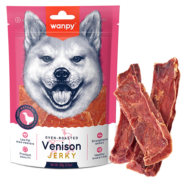 Wanpy Venison Jerky ВАНПІ В’ЯЛЕНА ОЛЕНИНА З КАЧКОЮ СЛАЙСИ лакомство для собак