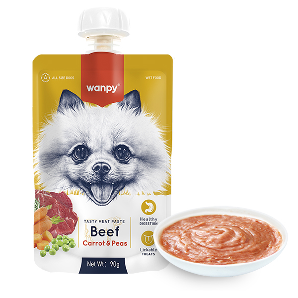 Wanpy Beef Carrot & Pea ВАНПІ КРЕМ-ПЮРЕ ЯЛОВИЧИНА З МОРКВОЮ рідкий корм для собак