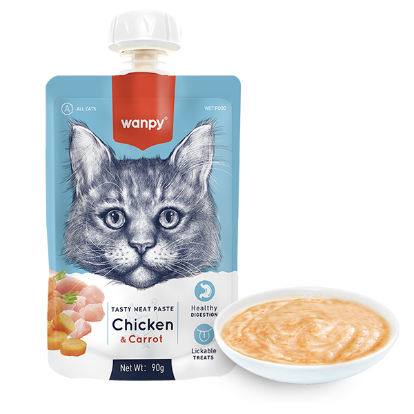 Wanpy Chicken & Carrot ВАНПІ КРЕМ-ПЮРЕ КУРКА З МОРКВОЮ рідкий корм для котів
