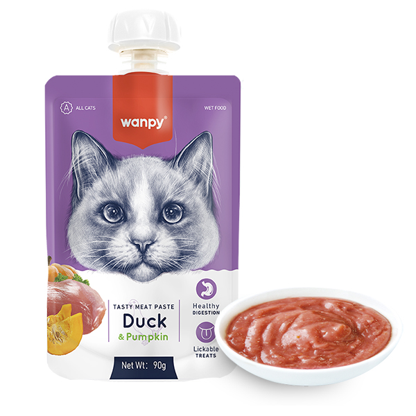 Wanpy Duck & Pumkin ВАНПІ КРЕМ-ПЮРЕ КАЧКА З ГАРБУЗОМ рідкий корм для котів