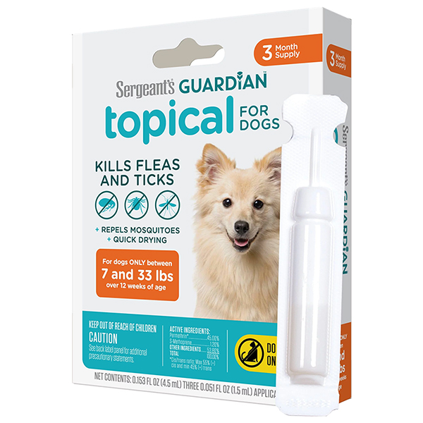 Sergeant’s Guardian Dogs СЕРЖАНТС ГАРДІАН краплі від бліх, кліщів, комарів для собак 3.2-15кг, 1.5мл