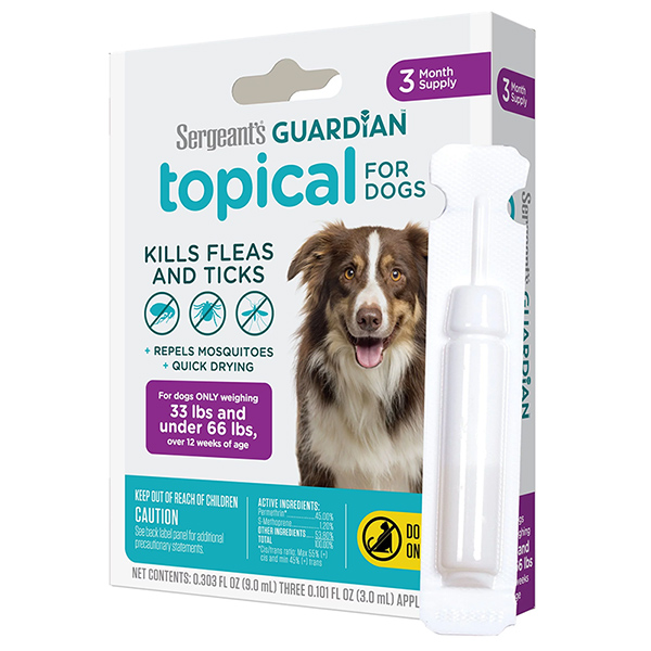 Sergeant’s Guardian Dogs СЕРЖАНТС ГАРДІАН краплі від бліх, кліщів, комарів для собак 15-30кг, 3мл