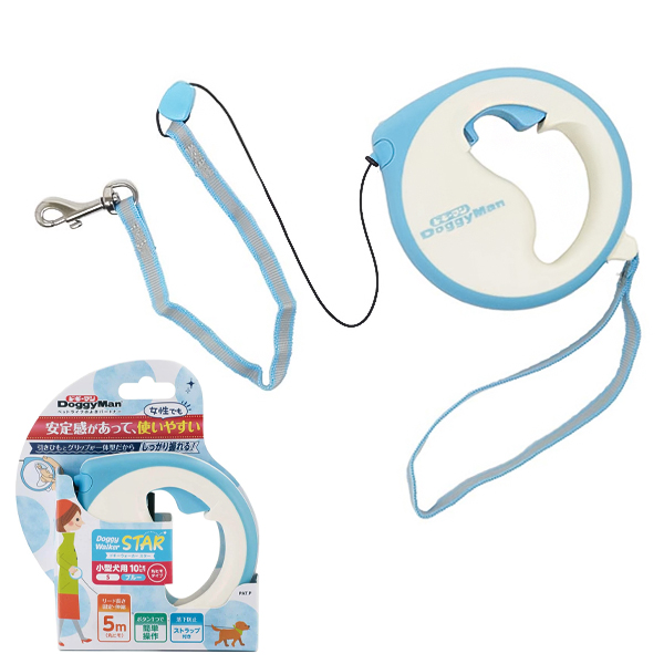 DoggyMan Retractable Lead Star ДОГГІМЕН СТАР повідець рулетка для собак до 10кг, трос 5м