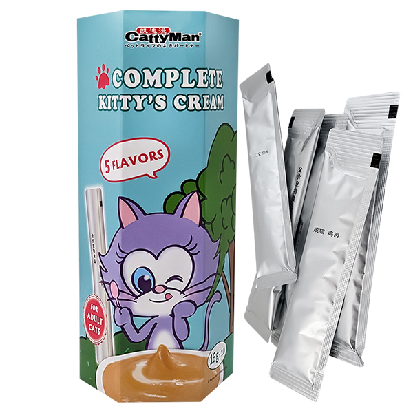 CattyMan Complete Kitty’s Cream КЕТТІМЕН ІКРА З КУРКОЮ, ЛОСОСЕМ, ТУНЦЕМ, ЯЛОВИЧИНОЮ, КАЧКОЮ рідкі ласощі для котів