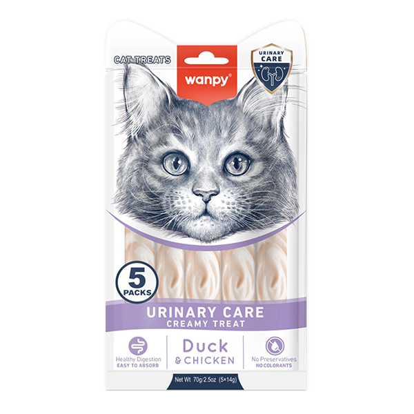 Wanpy Functional Creamy Lickable Treat Urinary Care ВАНПІ УРІНАРІ функціональні рідкі ласощі для котів із сечокам’яною хворобою