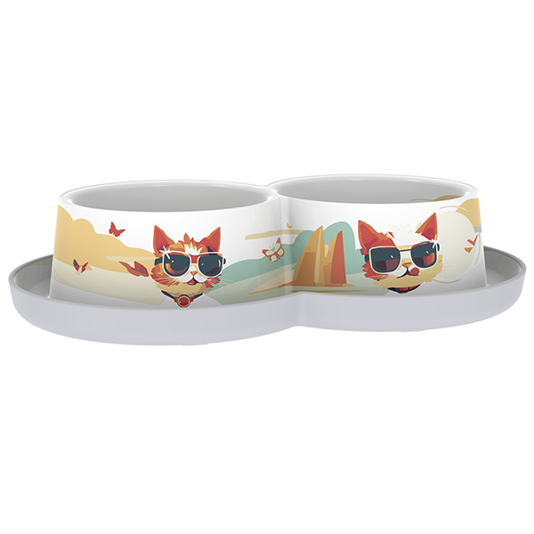 Moderna Double Trendy Dinner Indy&Louise МОДЕРНА ІНДІ та ЛУЇЗА подвійна миска для котів, 2х350мл