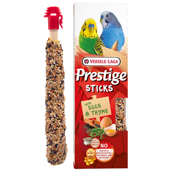 Versele-Laga Prestige Sticks Small Parrot Eggs & Thyme ВЕРСЕЛЕ-ЛАГА ЯЙЦЯ ТА ЧЕБРЕЦЬ ласощі для хвилястих папуг 2х30г