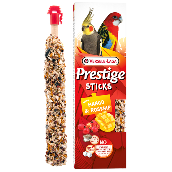 Versele-Laga Prestige Sticks Parrots Mango & Rosehip ВЕРСЕЛЕ-ЛАГА ПРЕСТИЖ МАНГО ТА ШИПШИНА ласощі для великих і середніх папуг 2х70г