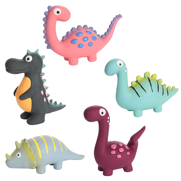 Flamingo Puga Dino ФЛАМІНГО ПУГА ДИНОЗАВР латексна іграшка з пищалкою для собак