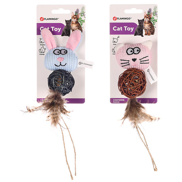 Flamingo Chayenne Rabbit Cat ФЛАМІНГО ШАЙЄНН КРОЛИК КІТ іграшка з брязкальцем і котячою м’ятою для котів