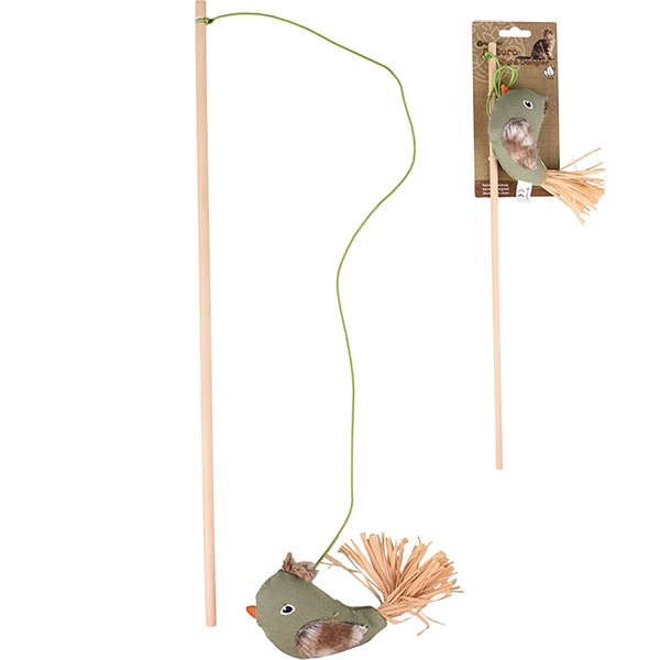 Flamingo Natura Delight Bird ФЛАМІНГО ПТАХ вудка дражнилка з котячою м’ятою іграшка для котів