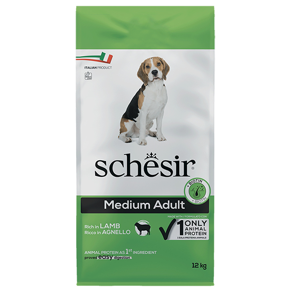 Schesir Dog Medium Adult Lamb ШЕЗІР ДОРОСЛИЙ СЕРЕДНІХ ЯГНЯ сухий монопротеїновий корм для собак середніх порід