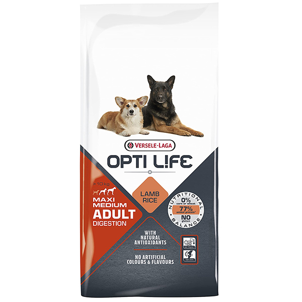 Opti Life Adult Digestion Medium & Max ОПТІ ЛАЙФ ЯГНЯ СЕРЕДНІХ ВЕЛИКИХ сухий суперпреміум корм для собак з чутливим травленням середніх і великих порід