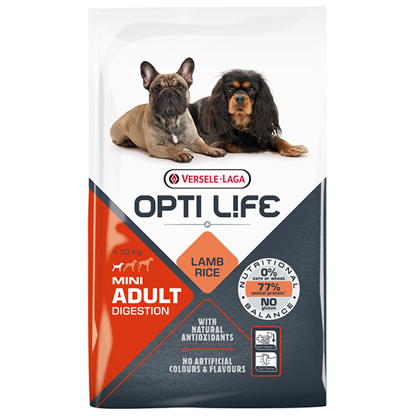Opti Life Adult Digestion Mini ОПТІ ЛАЙФ ЯГНЯ МІНІ МАЛИХ сухий суперпреміум корм для собак з чутливим травленням міні та малих порід