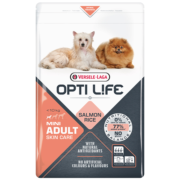 Opti Life Adult Skin Care Mini ОПТІ ЛАЙФ ЛОСОСЬ МІНІ МАЛИХ сухий суперпреміум корм для собак міні та малих порід