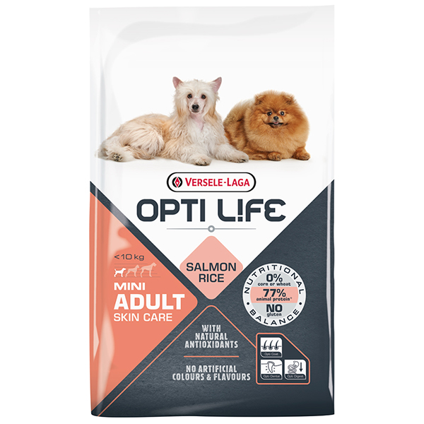 Opti Life Adult Skin Care Mini ОПТІ ЛАЙФ ЛОСОСЬ МІНІ МАЛИХ сухий суперпреміум корм для собак міні та малих порід