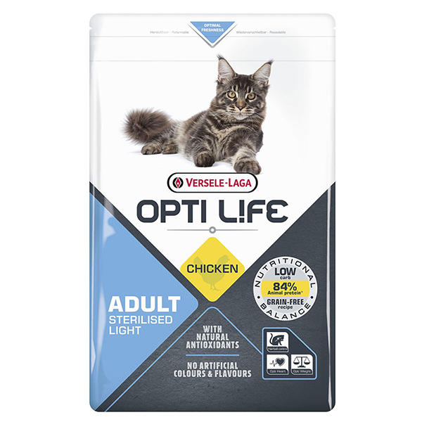 Opti Life Sterilised Light ОПТІ ЛАЙФ СТЕРІЛАЙЗИД ЛАЙТ беззерновий сухий суперпреміум корм для стерилізованих і котів схильних до повноти