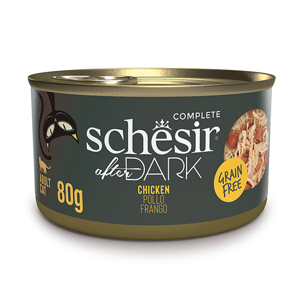 Schesir After Dark Chicken ШЕЗІР КУРКА в бульйоні натуральні консерви для котів, банка 80г