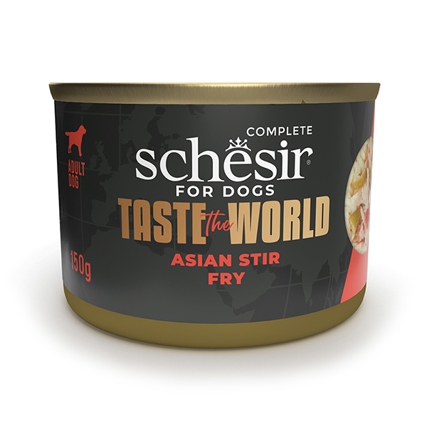 Schesir Taste the World Asian Stir Fry ШЕЗІР КУРКА ПО-АЗІЙСЬКИ в бульйоні натуральні консерви для собак, вологий корм, банка 150г
