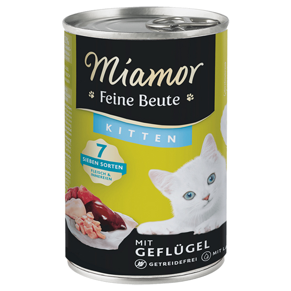 Miamor Feine Beute mit Geflügel МІАМОР ФАЙНЕ БАЙТЕ ПТИЦЯ беззерновий повнораціонний вологий корм для кошенят