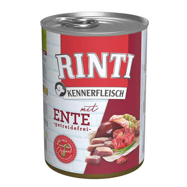 Rinti Kennerfleisch mit Ente РІНТІ КЕННЕРФЛЯЙШ КАЧКА беззерновий повнораціонний натуральний вологий корм для собак