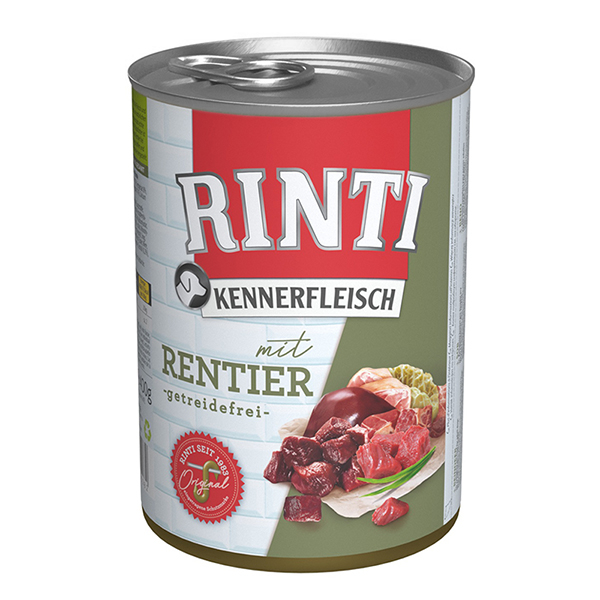 Rinti Kennerfleisch mit Rentier РІНТІ КЕННЕРФЛЯЙШ ОЛЕНИНА беззерновий повнораціонний натуральний вологий корм для собак