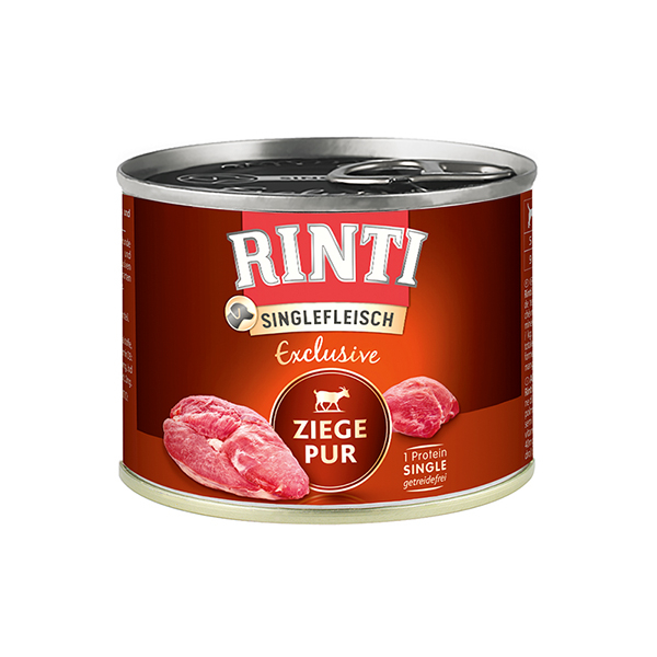 Rinti Singlefleisch Exclusive Ziege Pur РІНТІ КОЗА МОНОПРОТЕЇН беззерновий повнораціонний натуральний вологий корм для собак