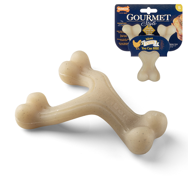 Nylabone Gourmet Wishbone Chicken НІЛАБОН ГУРМЕ ПОТРІЙНА КІСТКА жувальна іграшка для собак, смак курки