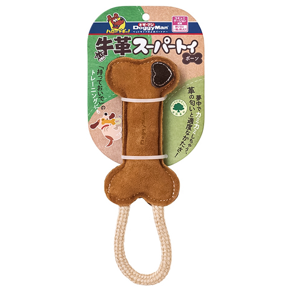 DoggyMan Leather Bone ДОГГІМЕН КІСТКА ШКІРЯНА З КАНАТОМ жувальна іграшка для собак