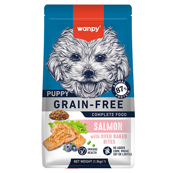 Wanpy Puppy Grain Free Salmon ВАНПІ ЛОСОСЬ ДЛЯ ЦУЦЕНЯТ сухий повнораціонний беззерновий корм для цуценят