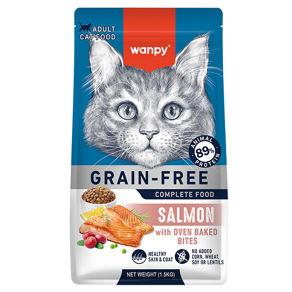 Wanpy Adult Cat Grain Free Salmon ВАНПІ ЛОСОСЬ ДЛЯ КОТІВ сухий повнораціонний беззерновий корм для котів