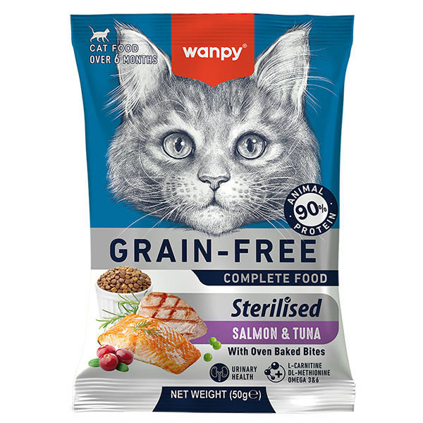 Wanpy Sterilized Cat Grain Free Salmon & Tuna ВАНПІ ЛОСОСЬ З ТУНЦЕМ ДЛЯ СТЕРИЛІЗОВАНИХ сухий беззерновий корм для котів
